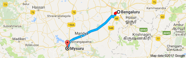 Bangalore to Mysore route, distance, time and road conditions