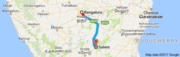 Bangalore to Salem route, distance, time and road conditions