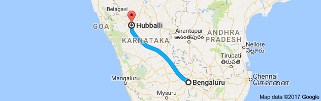 Bangalore to  Hubli  route, distance, time and road conditions