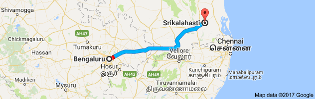 Bangalore to  Kalahasti  route, distance, time and road conditions