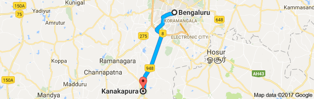 Bangalore to  Kanakapura  route, distance, time and road conditions