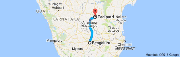 Bangalore to Tadipatri route, distance, time and road conditions