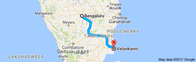 Bangalore to Velankanni route, distance, time and road conditions