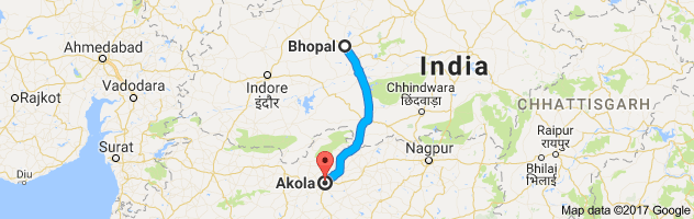 Bhopal to  Akola route, distance, time and road conditions