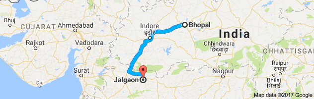 Bhopal to  Jalgaon route, distance, time and road conditions