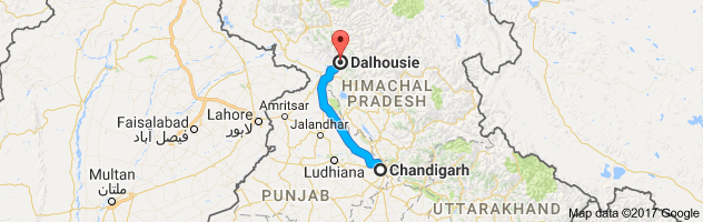 Chandigarh to Dalhousie route, distance, time and road conditions