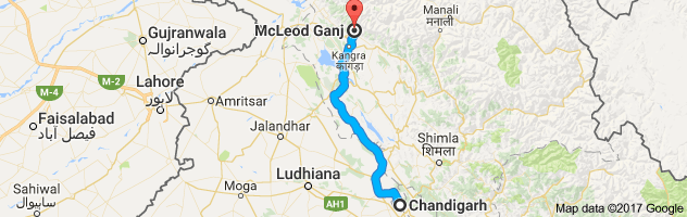 Chandigarh to McLeod Ganj route, distance, time and road conditions