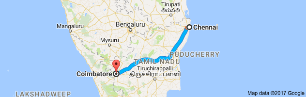 Chennai to Coimbatore   route, distance, time and road conditions