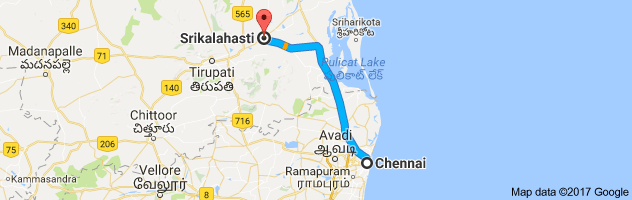 Chennai to Kalahasti route, distance, time and road conditions