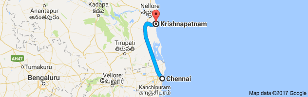 Chennai to Krishnapatnam route, distance, time and road conditions