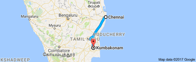 Chennai to Kumbakonam route, distance, time and road conditions