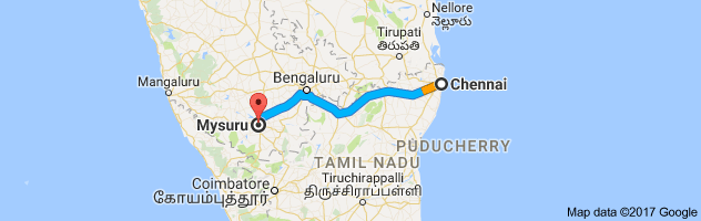 Chennai to Mysore route, distance, time and road conditions