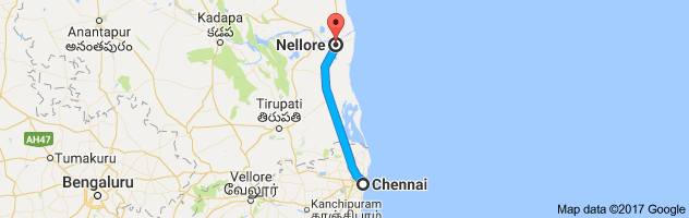 Chennai to Nellore route, distance, time and road conditions