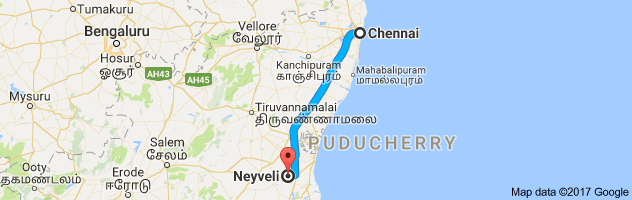 Chennai to Neyveli route, distance, time and road conditions