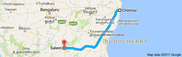 Chennai to Salem route, distance, time and road conditions