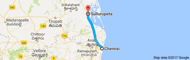 Chennai to Sullurpeta route, distance, time and road conditions