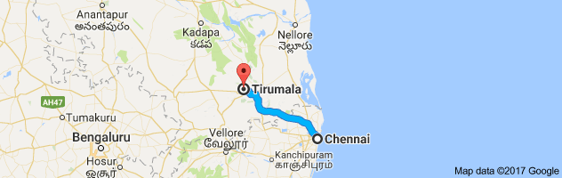 Chennai to Tirumala route, distance, time and road conditions