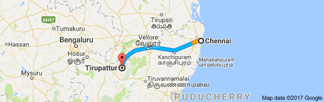 Chennai to Tirupathur route, distance, time and road conditions