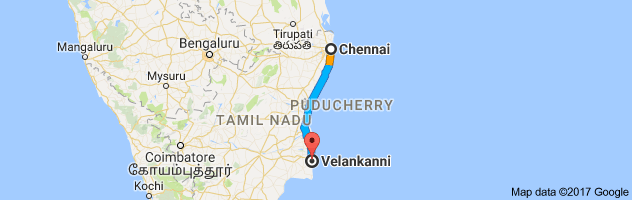 Chennai to Velankanni route, distance, time and road conditions