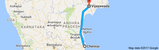 Chennai to Vijayawada route, distance, time and road conditions