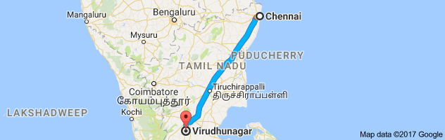 Chennai to Viruthunager route, distance, time and road conditions