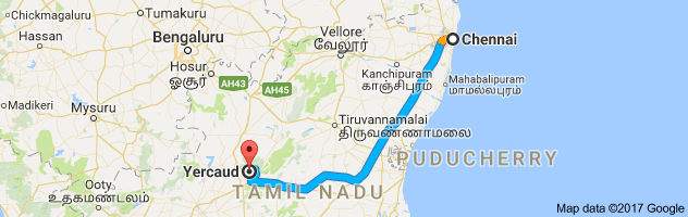 Chennai to Yercaud route, distance, time and road conditions