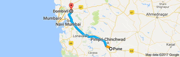 Pune to Dombivili  route, distance, time and road conditions