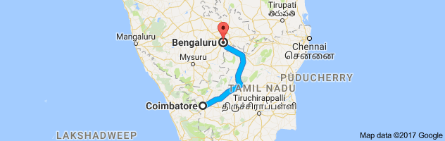 Coimbatore to Bangalore route, distance, time and road conditions