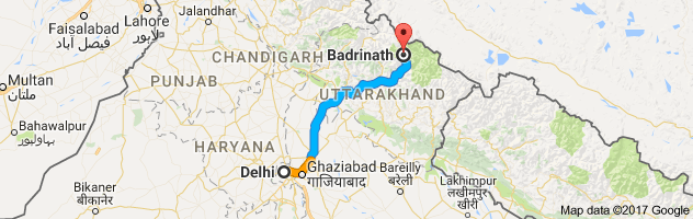 Delhi to  Badrinath route, distance, time and road conditions