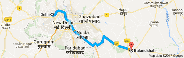 Delhi to  Bulandshahrroute, distance, time and road conditions