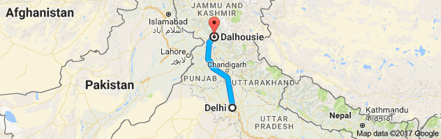 Delhi to Dalhousie  route, distance, time and road conditions