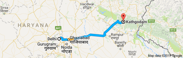 Delhi to Kathgodam route, distance, time and road conditions