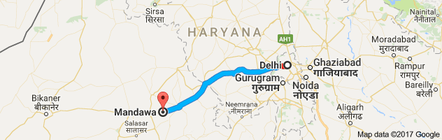 Delhi to Mandawa route, distance, time and road conditions