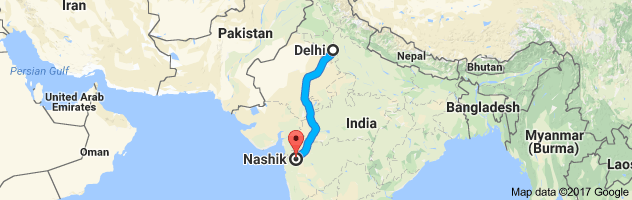 Delhi to Nashik route, distance, time and road conditions