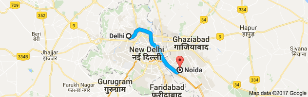 Delhi to Noida route, distance, time and road conditions