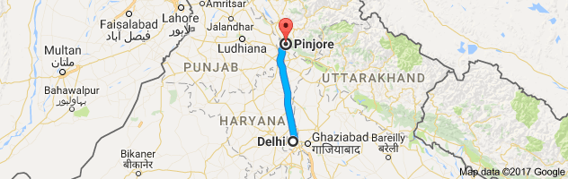 Delhi to Pinjore route, distance, time and road conditions