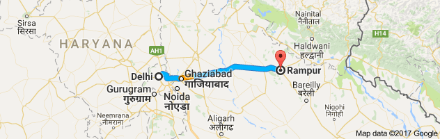 Delhi to Rampur route, distance, time and road conditions