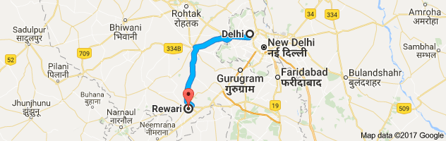 Delhi to Rewari route, distance, time and road conditions