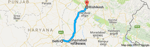 Delhi to Rishikesh route, distance, time and road conditions