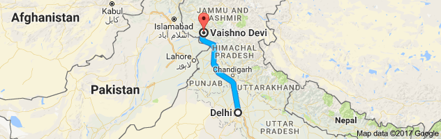 Delhi to Vaishno Devi route, distance, time and road conditions