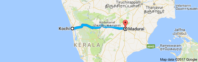 Kochi to Madurai  route, distance, time and road conditions