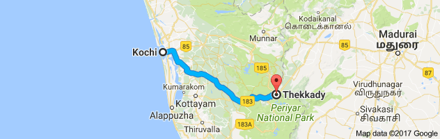 Kochi to Thekkady   route, distance, time and road conditions