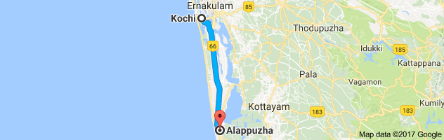 Kochi to Alleppey   route, distance, time and road conditions