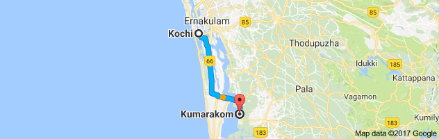 Kochi to Kumarakom   route, distance, time and road conditions