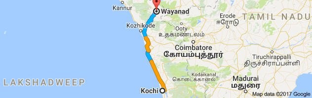 Kochi to Wayanad route, distance, time and road conditions