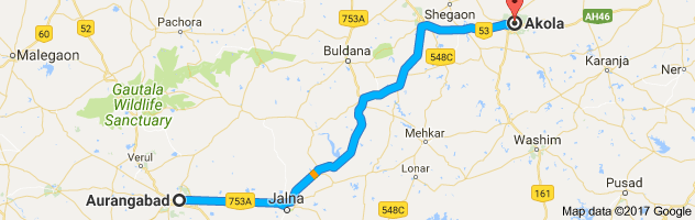 Aurangabad to Akola route, distance, time and road conditions