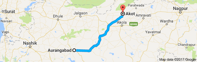 Aurangabad to Akot route, distance, time and road conditions