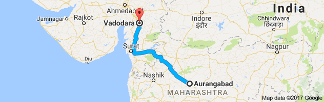 Aurangabad to Baroda route, distance, time and road conditions