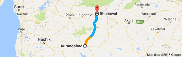 Aurangabad to Bhusawal route, distance, time and road conditions