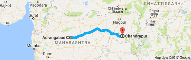 Aurangabad to Chandrapur route, distance, time and road conditions